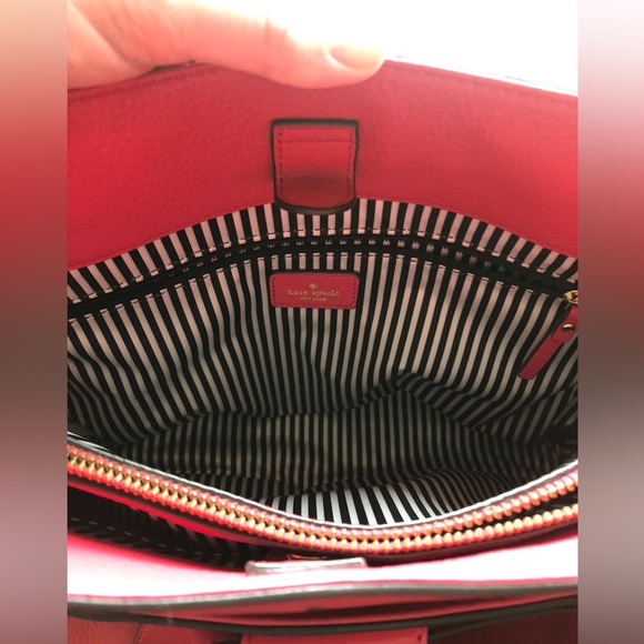 Kate Spade Bow Valley Rosa Leather Large Satchel Handbag - Picture 9 of 16